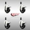 Service Caster 4 Inch 316SS Soft Rubber Swivel 1-1/8 Inch Expanding Stem Caster Set Lock Brake SCC-SS316TTLEX20S414-SRS-118-4 - alternate 2